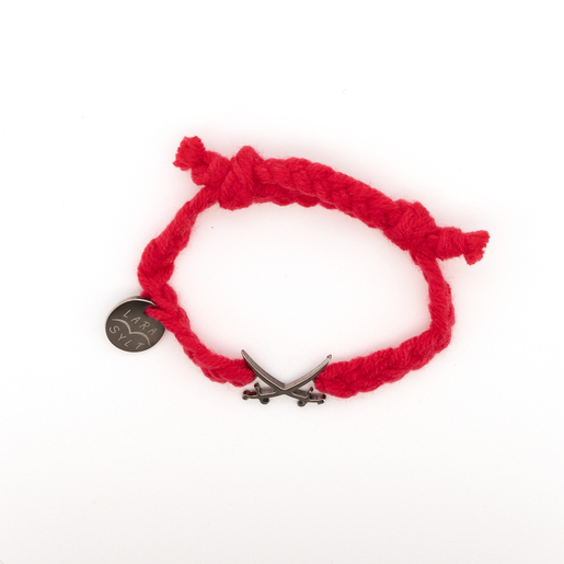 Flechtarmand Silber Sansibar Säbel Lara, coral red, one size Flechtarmand Silber Sansibar Säbel Lara, coral red, one size