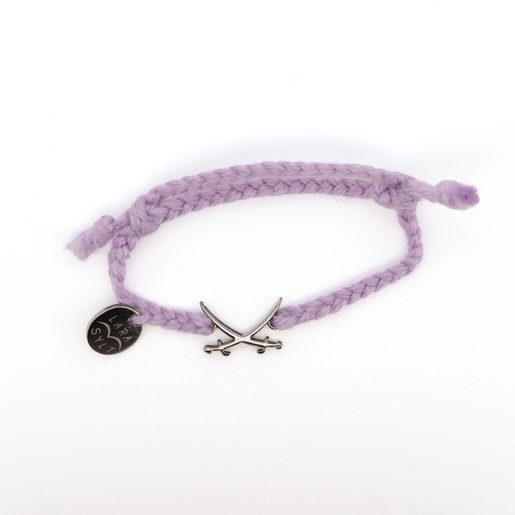 Flechtarmand Silber Sansibar Säbel Lara, lavendel, one size Flechtarmand Silber Sansibar Säbel Lara, lavendel, one size