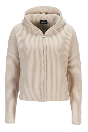 Kaschmir Zipjacke Modell Mira, beige, XXL Kaschmir Zipjacke Modell Mira, beige, XXL