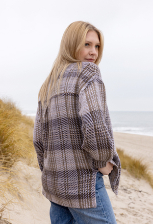 Kaschmirmix Jacke Modell Linda, karo, L Kaschmirmix Jacke Modell Linda, karo, L