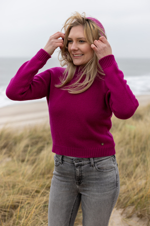 Kaschmir Hoody Modell Carolin, magenta, L Kaschmir Hoody Modell Carolin, magenta, L