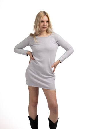 Kaschmir Strickkleid, silvergrey, S/M Kaschmir Strickkleid, silvergrey, S/M