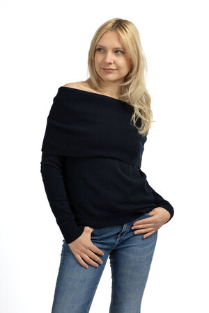 Kaschmir Wide Rollneck, navy, S Kaschmir Wide Rollneck, navy, S