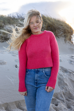 Kaschmir Pullover Modell Hilde, coral pink, L Kaschmir Pullover Modell Hilde, coral pink, L