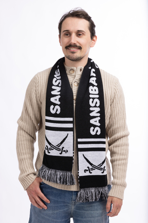 Fanschal Sansibar, black/white, one size Fanschal Sansibar, black/white, one size