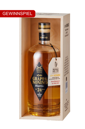 Nonino Grappa Riserva "only Sansibar" mit Holzkiste Nonino Grappa Riserva "only Sansibar" mit Holzkiste
