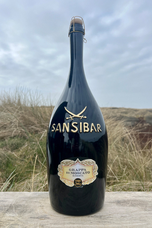 Grappa di Moscato Riserva "Only Sansibar" 42,0 %Vol Doppelmagnum 3,0Ltr Grappa di Moscato Riserva "Only Sansibar" 42,0 %Vol Doppelmagnum 3,0Ltr