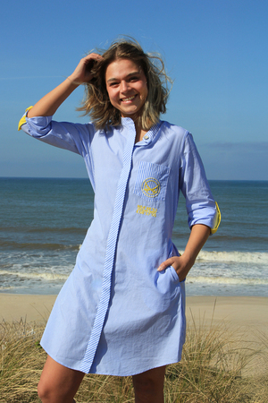 Hemdblusenkleid Modell Heroes, blue/white, XXL Hemdblusenkleid Modell Heroes, blue/white, XXL