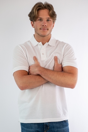 Poloshirt Modell Pima Cotton, white, XXL Poloshirt Modell Pima Cotton, white, XXL