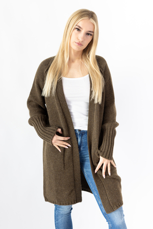 Kaschmir-Mantel Modell Jane, braunmelange, L Kaschmir-Mantel Modell Jane, braunmelange, L