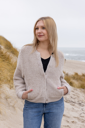 Kaschmirmix Jacke Modell Mimi, beige, XL Kaschmirmix Jacke Modell Mimi, beige, XL