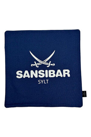 Sansibar Kissenhülle 45x45cm, blue/offwhite Sansibar Kissenhülle 45x45cm, blue/offwhite