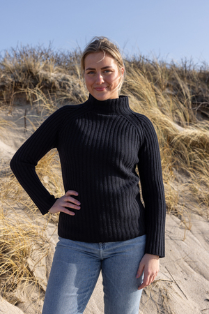 Kaschmirmix Turtleneck Pullover Rippe, black, M Kaschmirmix Turtleneck Pullover Rippe, black, M