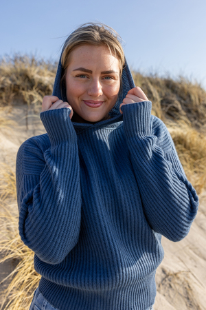 Kaschmir Hoody Modell Bella, smoke blue, XXL Kaschmir Hoody Modell Bella, smoke blue, XXL