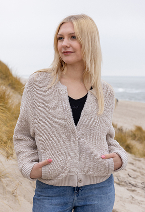 Kaschmirmix Jacke Modell Mimi, beige, XL Kaschmirmix Jacke Modell Mimi, beige, XL