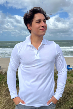 Herren Polo langarm Art. PIMA , WHITE, XS Herren Polo langarm Art. PIMA , WHITE, XS