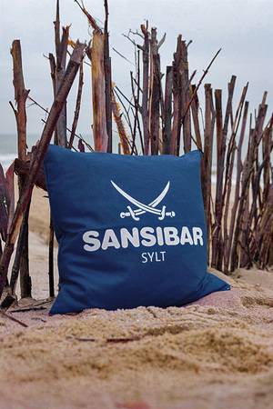 Sansibar Outdoor Kissen 45x45cm, marine/offwhite Sansibar Outdoor Kissen 45x45cm, marine/offwhite