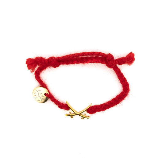 Flechtarmand Gold Sansibar Säbel Lara, red, one size  Flechtarmand Gold Sansibar Säbel Lara, red, one size